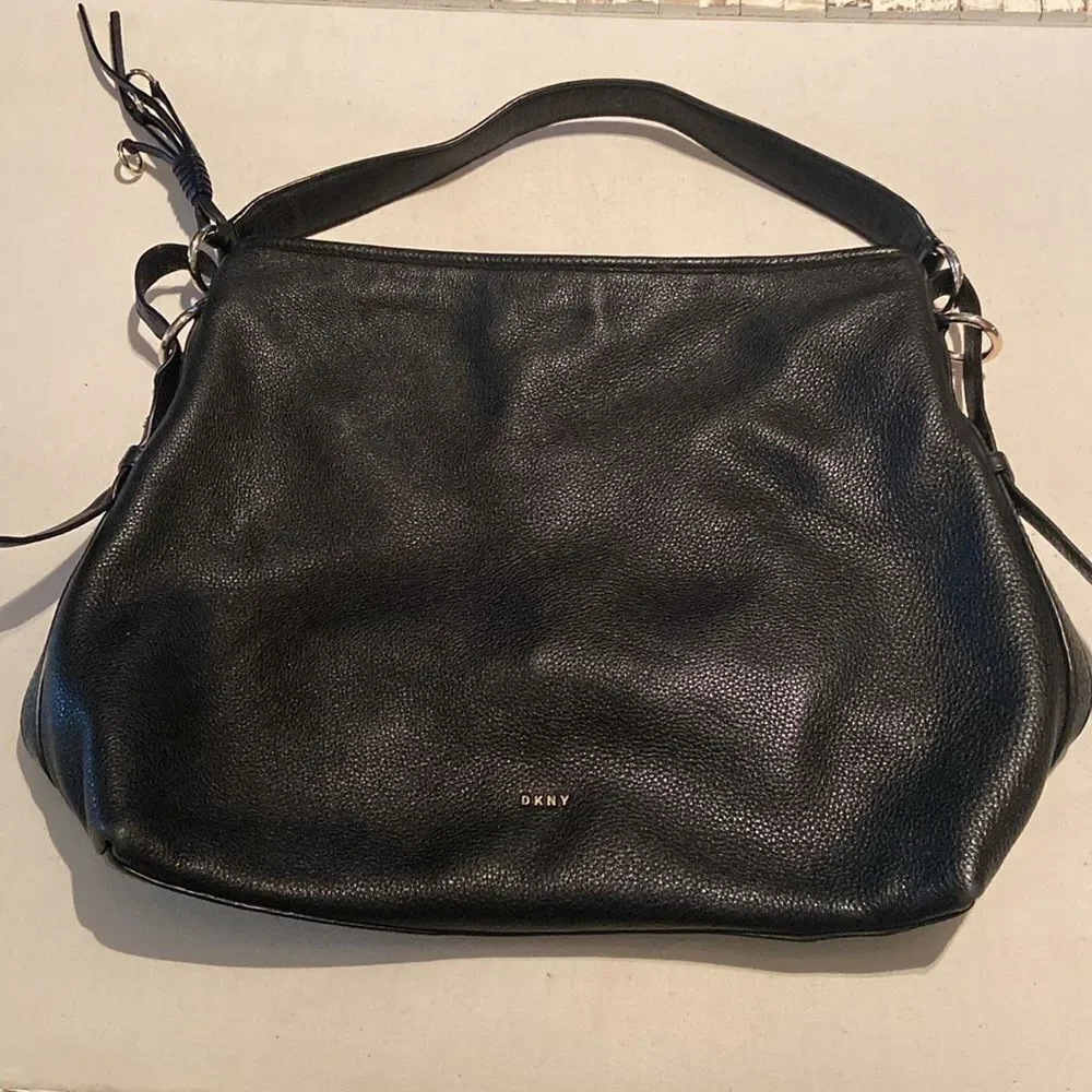 DKNY Black leather Hobo Marcy purse handbag